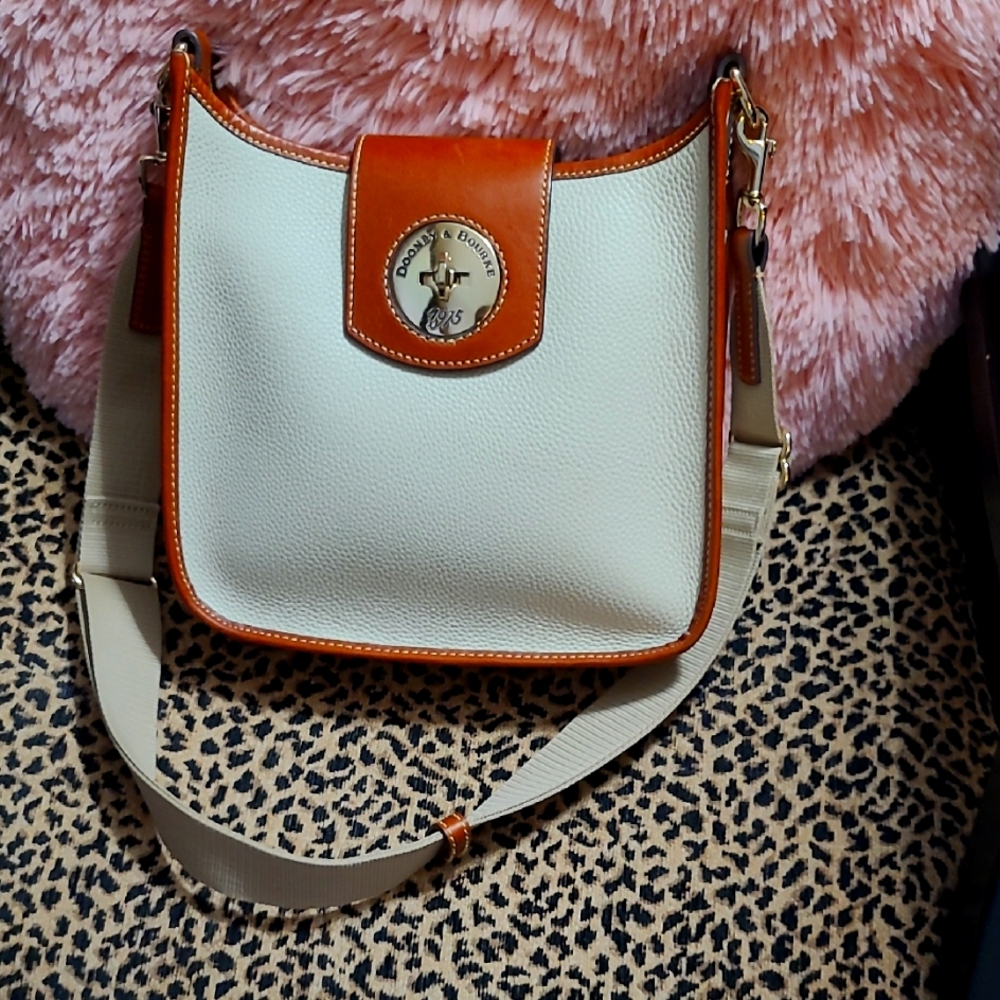 Dooney & Bourke Cream and Brown Crossbody Bag